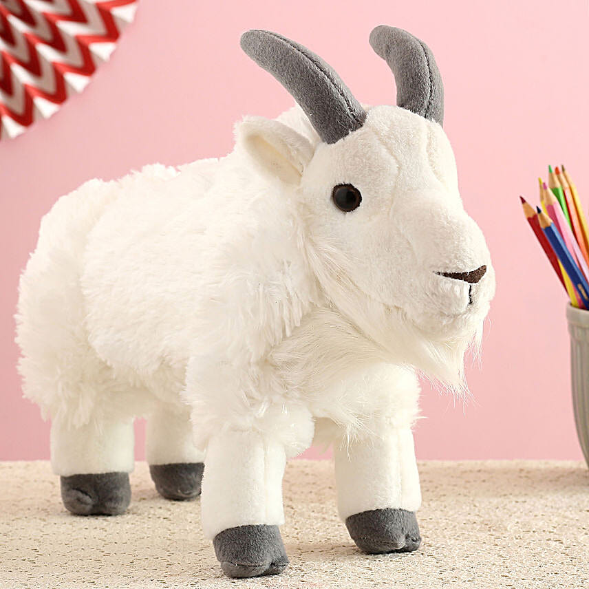 Wild Republic White Plush Mountain Goat Soft Toy