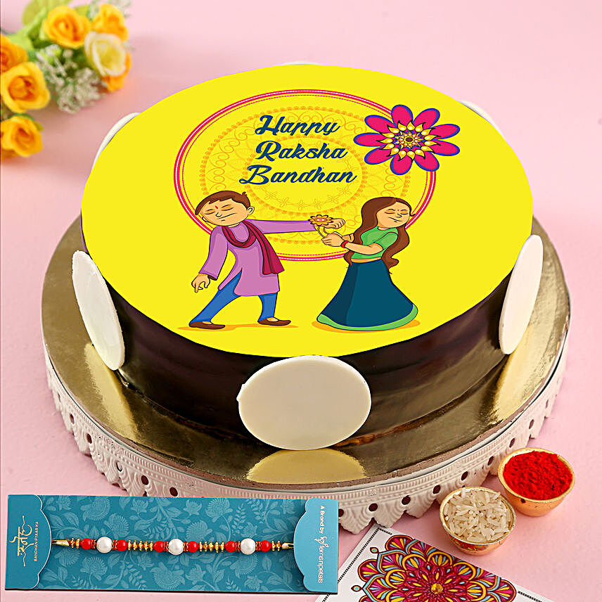 Rakshabandhan Theme Chocolate Photo Cake