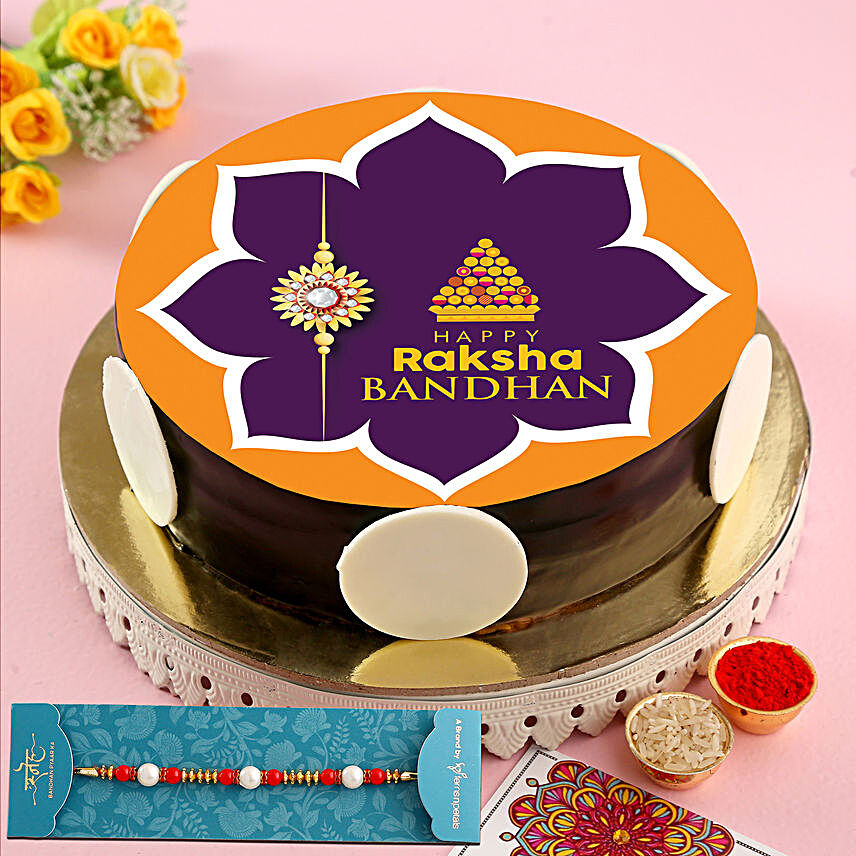 Rakshabandhan Yummy Chocolate Photo Cake:Send Designer Rakhi