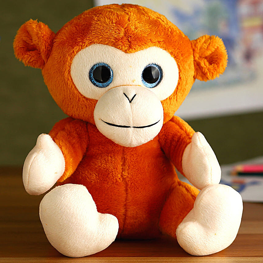 Mirada Light Brown Glitter Eye Monkey Soft Toy