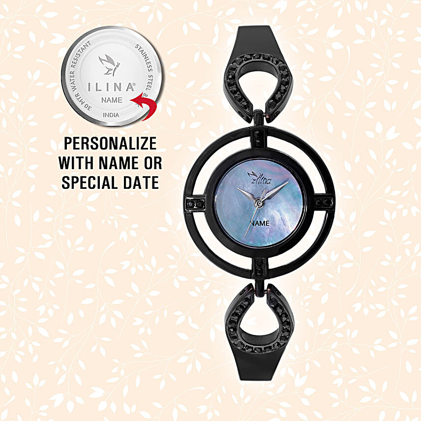 Personalised Black Designer Watch