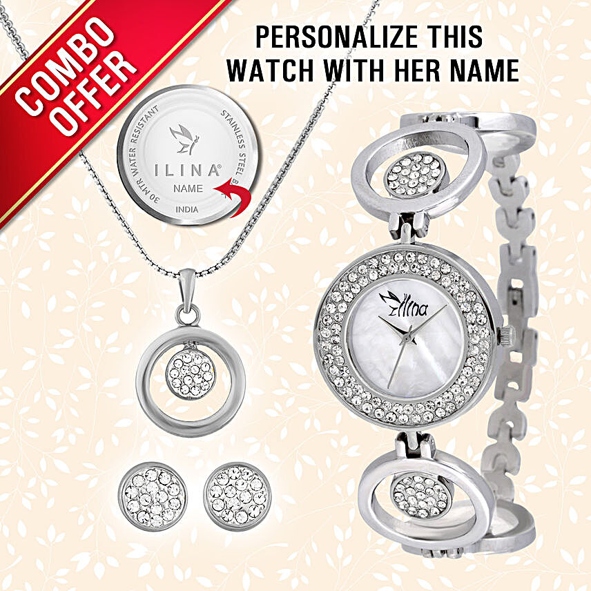 Personalised Watch & Jewellery Set Combo For Her