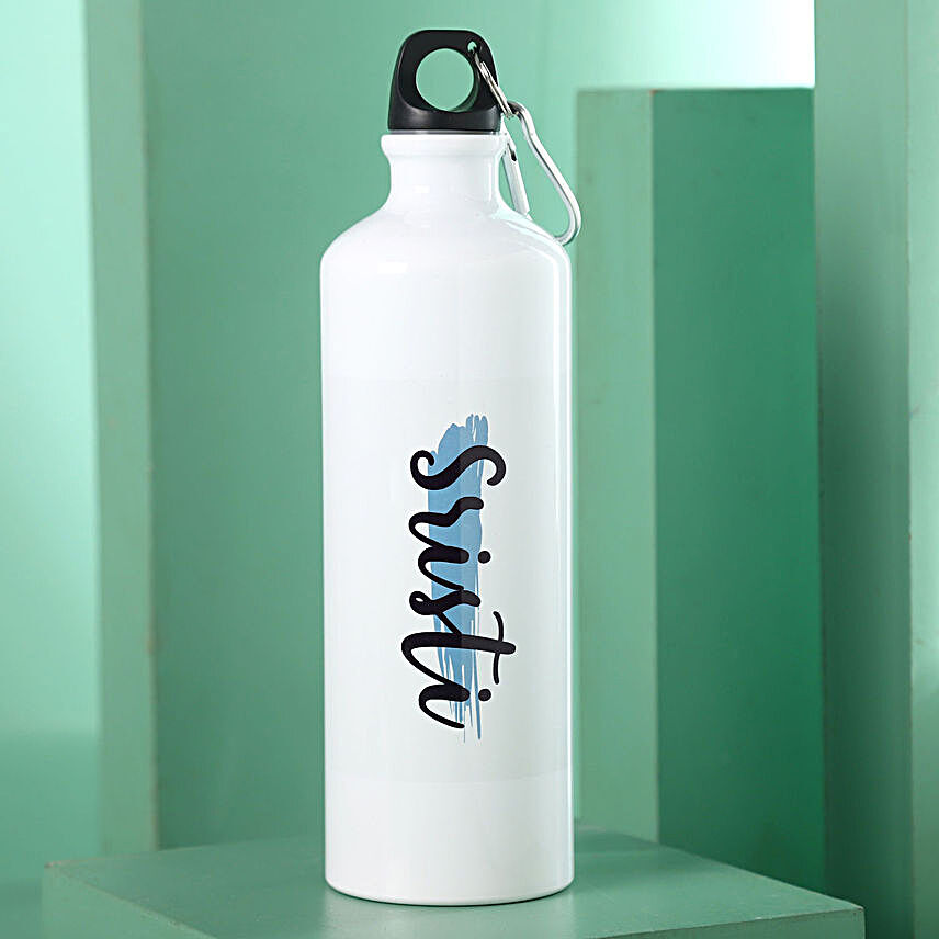 Personalised Name White Water Bottle:New Year Personalised Gifts