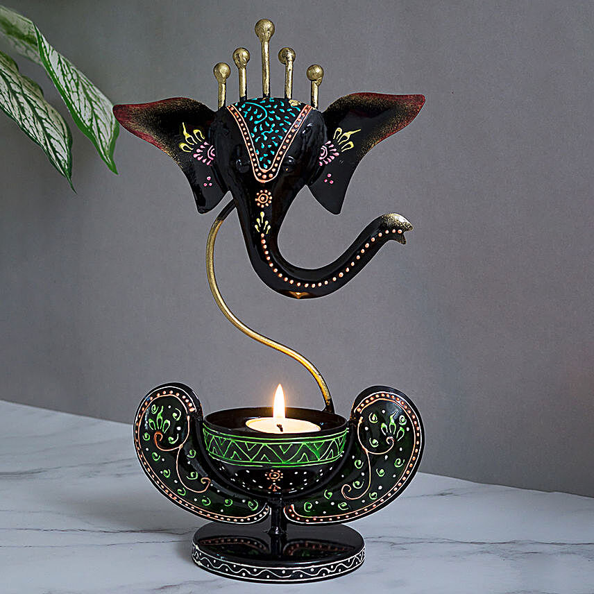 Ganesha Candle Stand Online:Show Piece