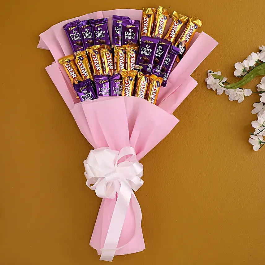 Assorted Cadbury Chocolates Bouquet:Send Chocolate Bouquet