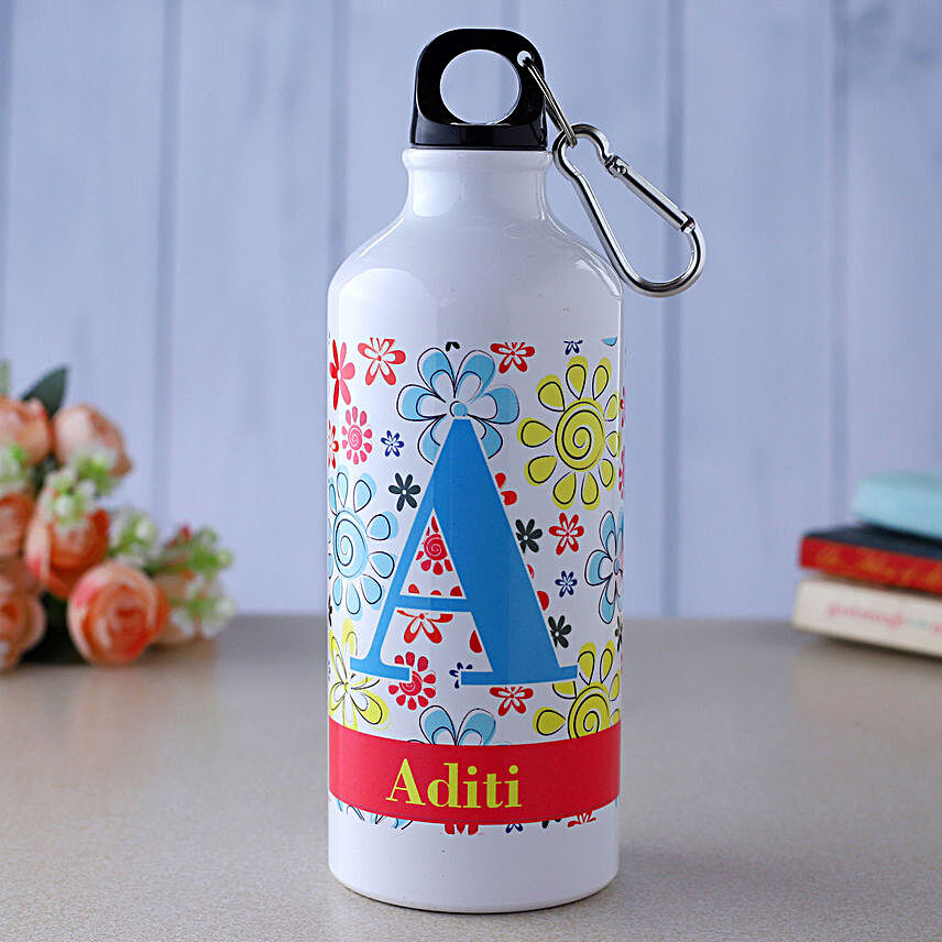 Personalised Floral Water Bottle- Hand Delivery:Water Bottles Gifts