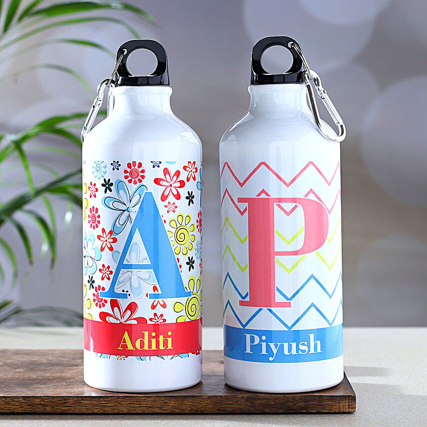 Set Of 2 Personalised Water Bottles Hand Delivery