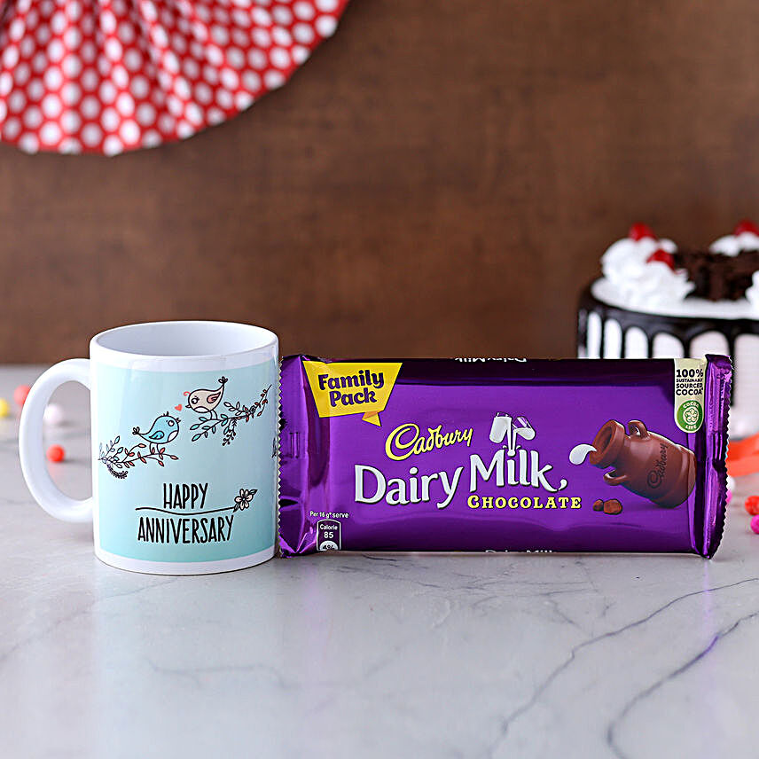 Happy Anniversary Mug N Dairy Milk Chocolate