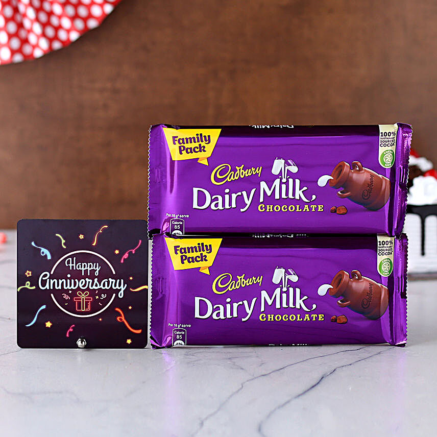 Happy Anniversary Table Top N Dairy Milk Chocolates:Order Chocolates