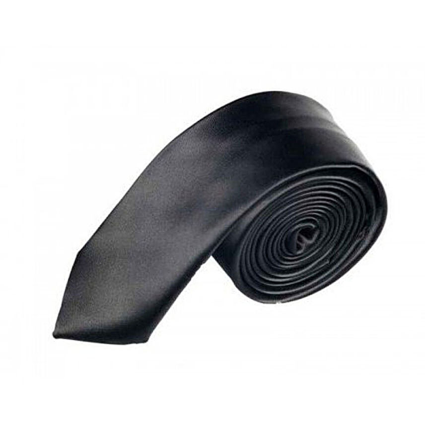 Black Formal Plain Necktie:Mens Accessories