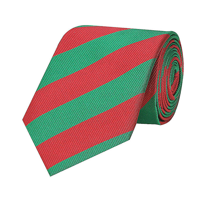 Green Red Striped Necktie
