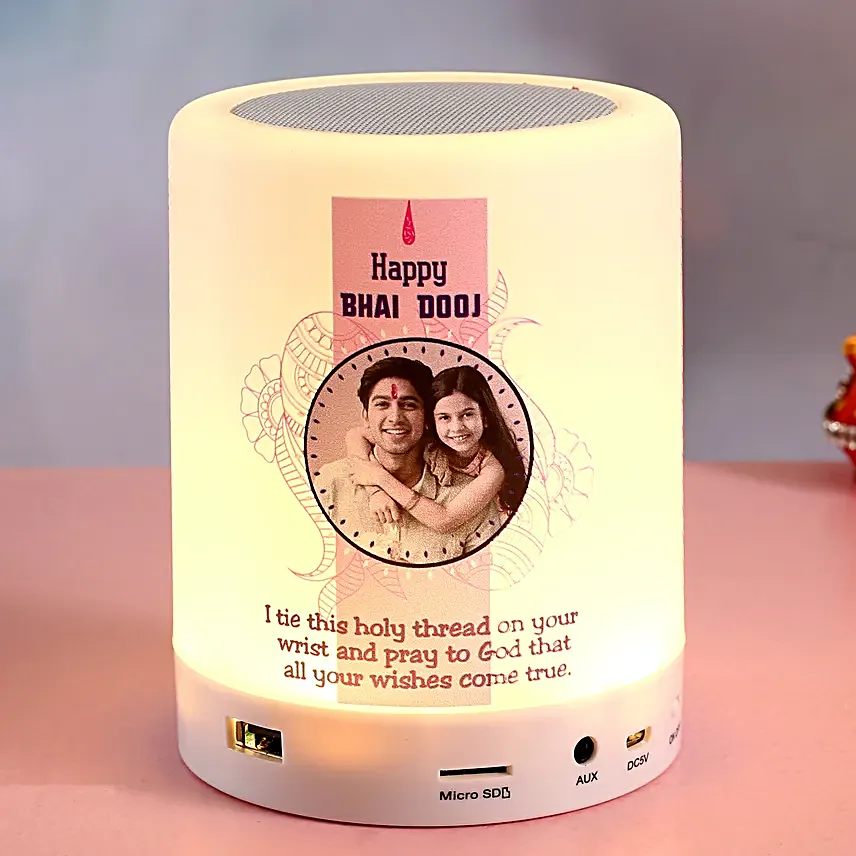 Personalised Bhai Dooj LED Bluetooth Speaker