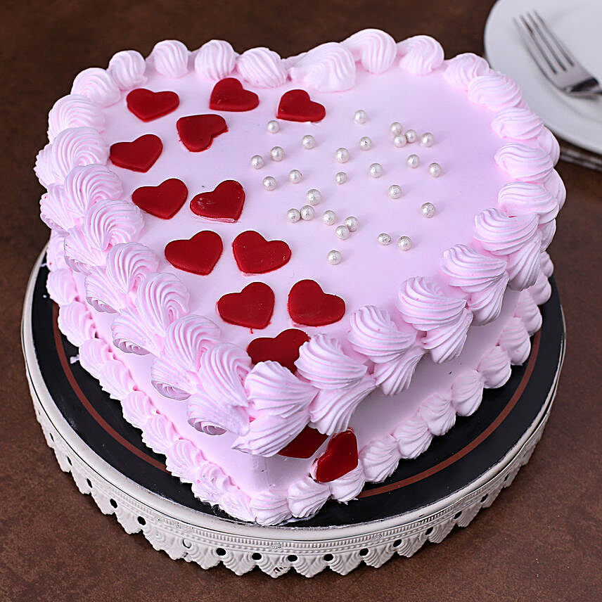 Floral Heart Truffle Cake