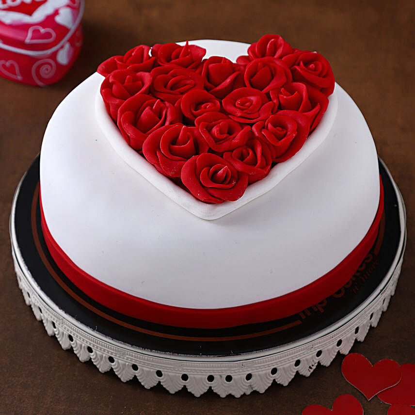 Truffle Floral Heart Cake