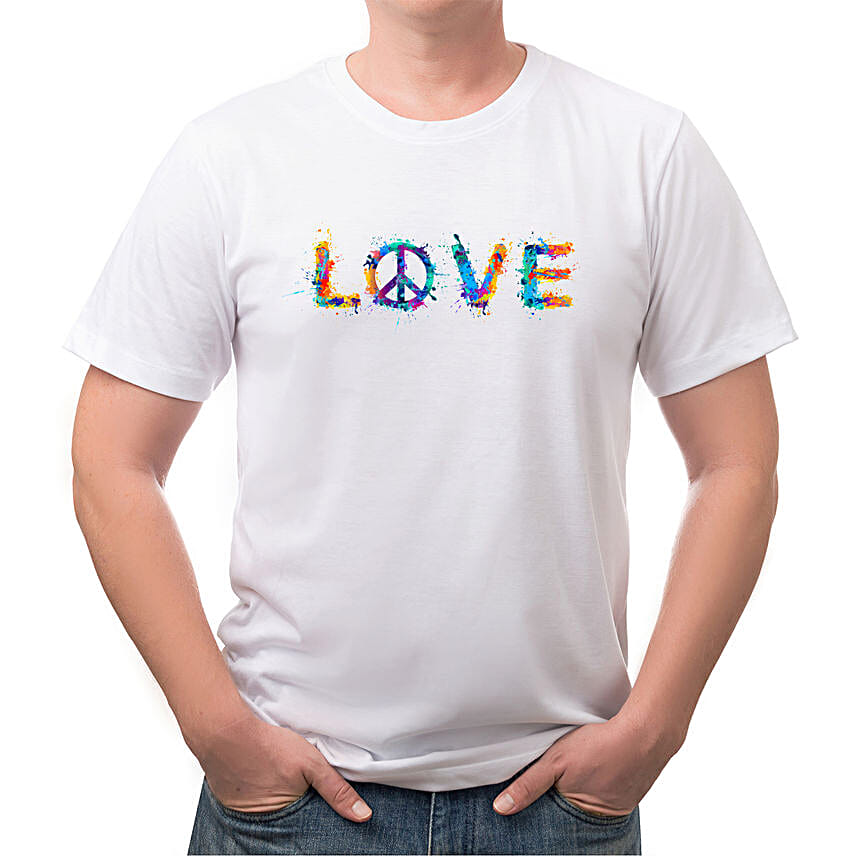 Love Theme Unisex White T-Shirt- Small