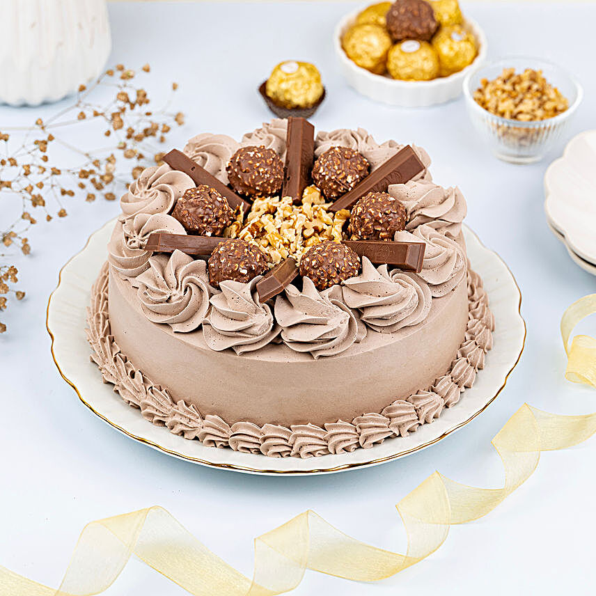 Scrumptious Rocher Chocolate Cake:1st Anniversary Cakes