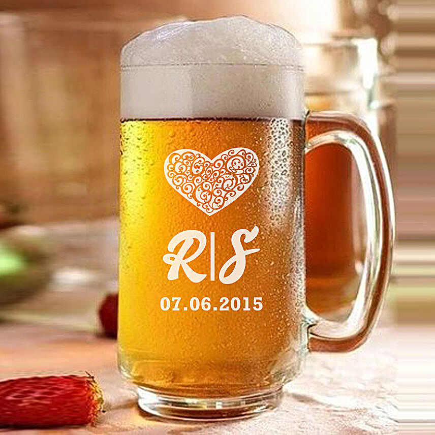 Personalised Heart Beer Mug