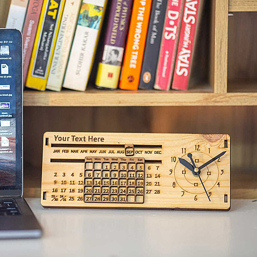 Personalised Perpetual Calendar With Clock