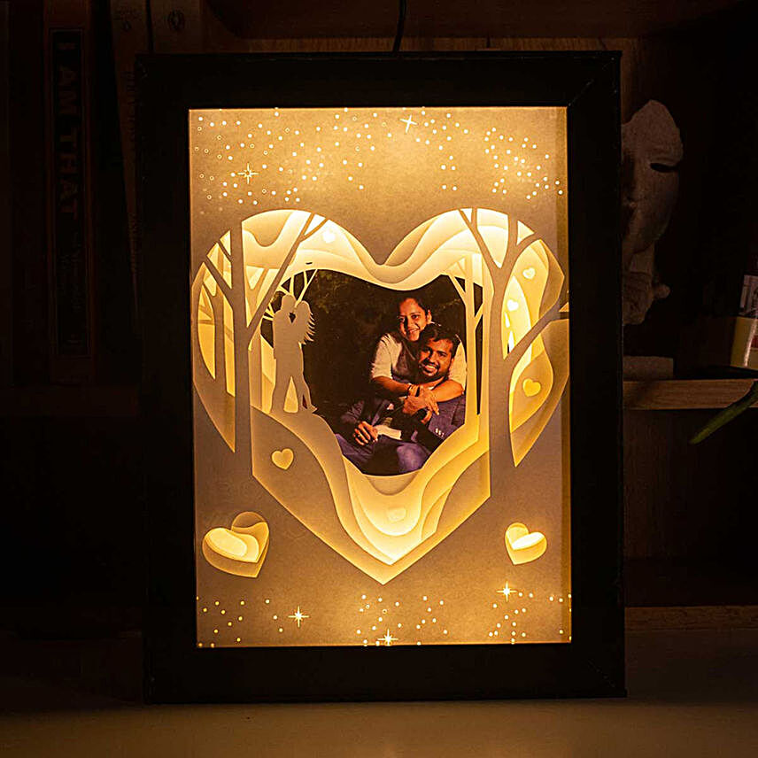 Personalised 3D Heart Light Box:Anniversary Gifts: Made in Heaven
