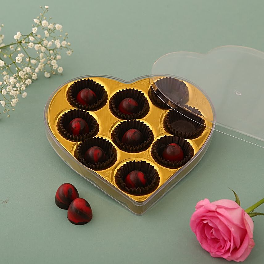 Caramel Chocolate Pralines HeartShaped Box