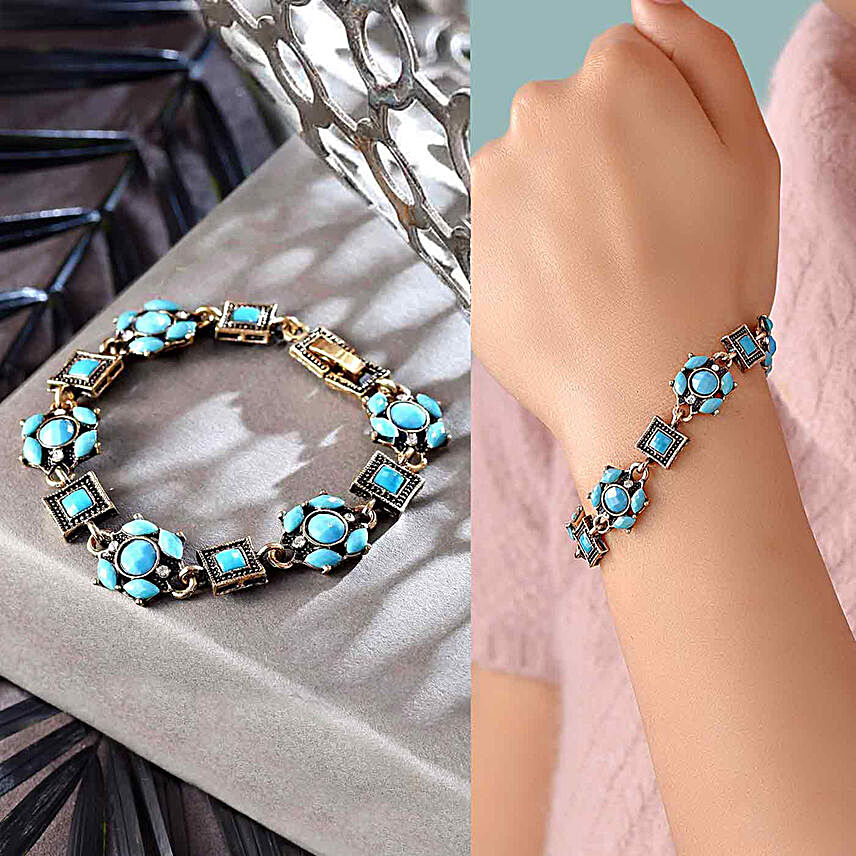 Quirky Blue Stone Bracelet