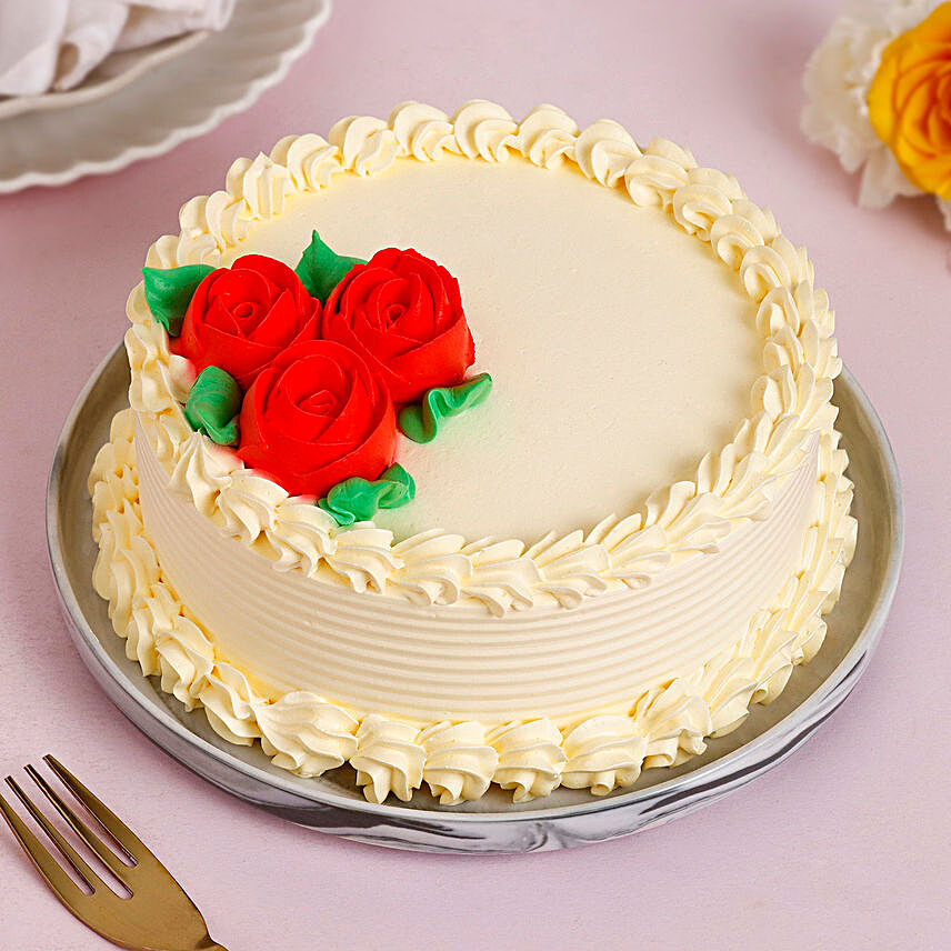 Valentine s Day Rosy Butterscotch Cake:Fondant Cakes