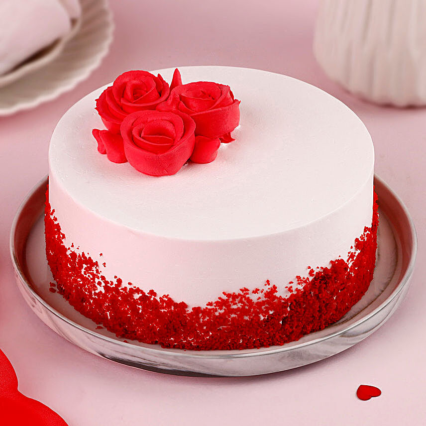 Valentine Special Rosy Red Velvet Cake:Red Velvet Cake Order