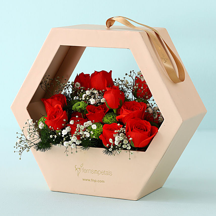 Floral Fantasy Roses N Daisies Arrangement:Red Roses Delivery