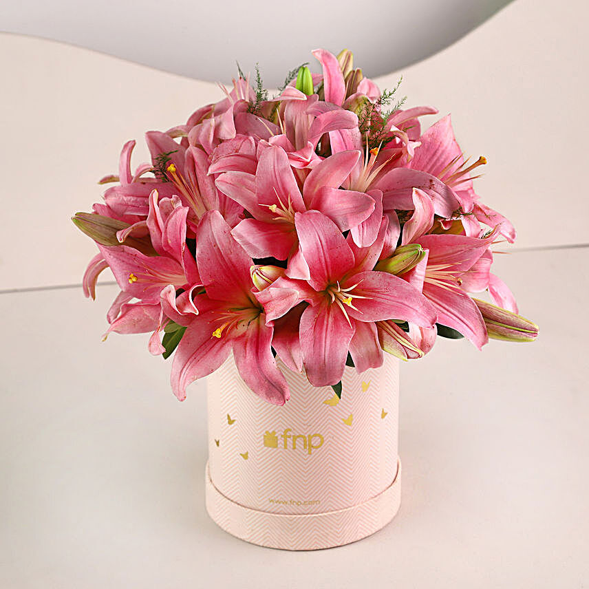 Gracious Pink Floral Box:Mixed Colour Flowers