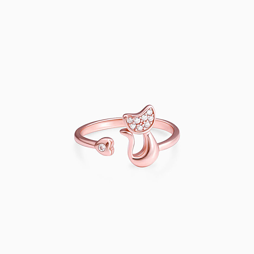 Giva Rose Gold Zircon Feline Ring