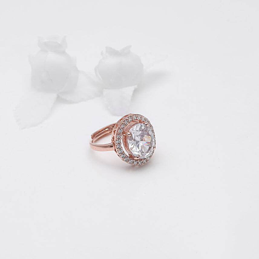 Buy Send Giva Rose Gold Solitaire Ring Online FNP