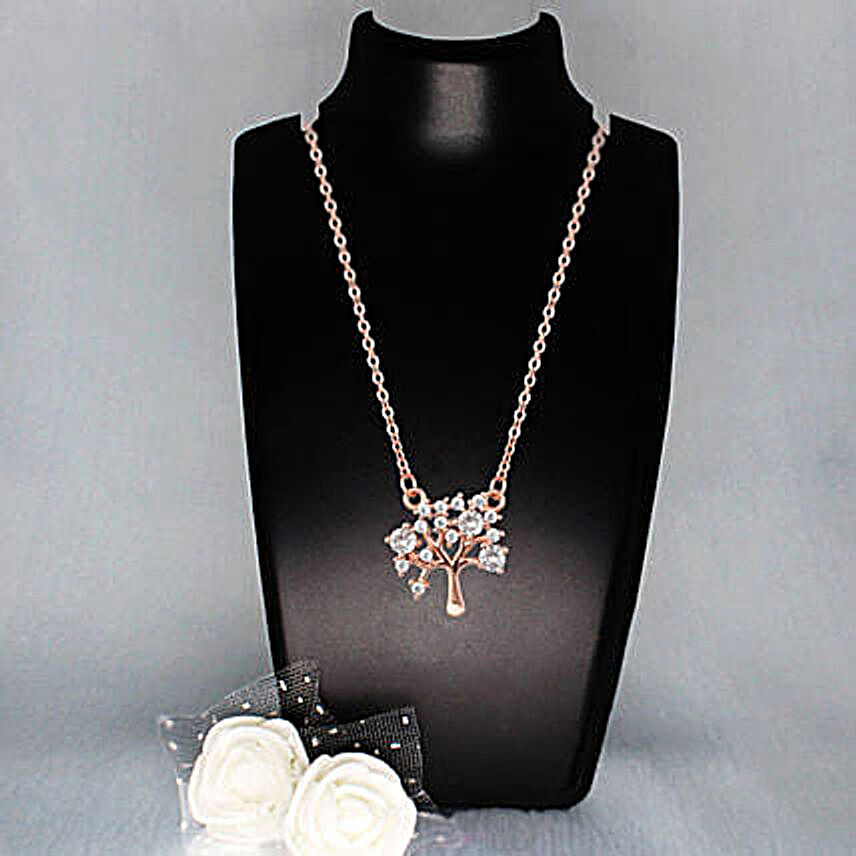 Buy/Send GIVA Rose Gold Tree Of Life Necklace Online- Ferns N Petals