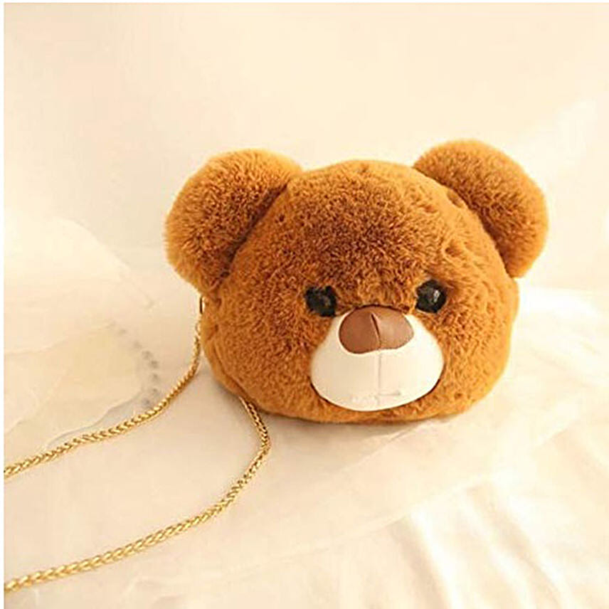 Buy Send Teddy Bear Fur Sling Bag Online FNP