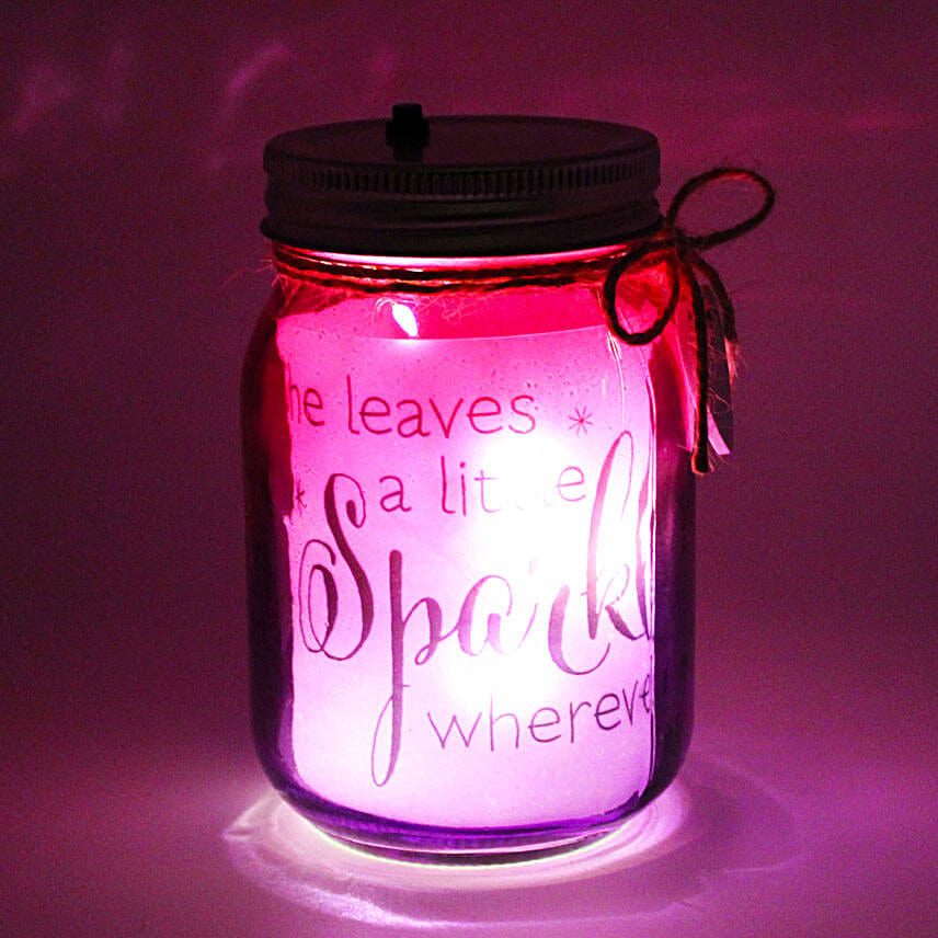 LED Sparkle Quote Mason Jar