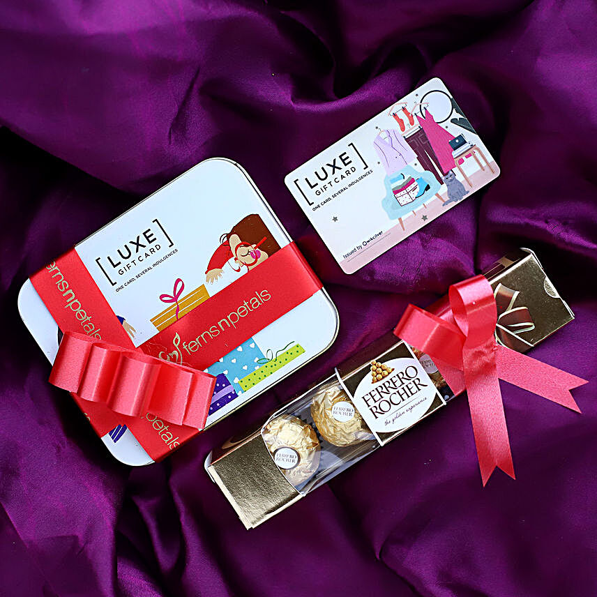 Luxe 1K Gift Card and Ferrero Rocher