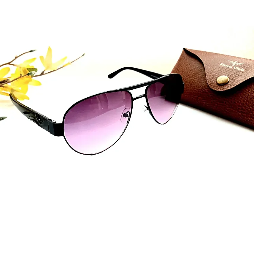 Porus Club Aviator Sunglasses For Women Purple:Fashion Accessories