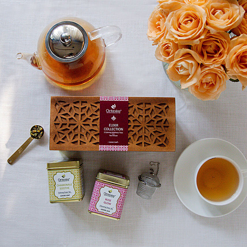 Octavius Calming Wellness Loose Tea Set Of 2:Tea Gift Hampers