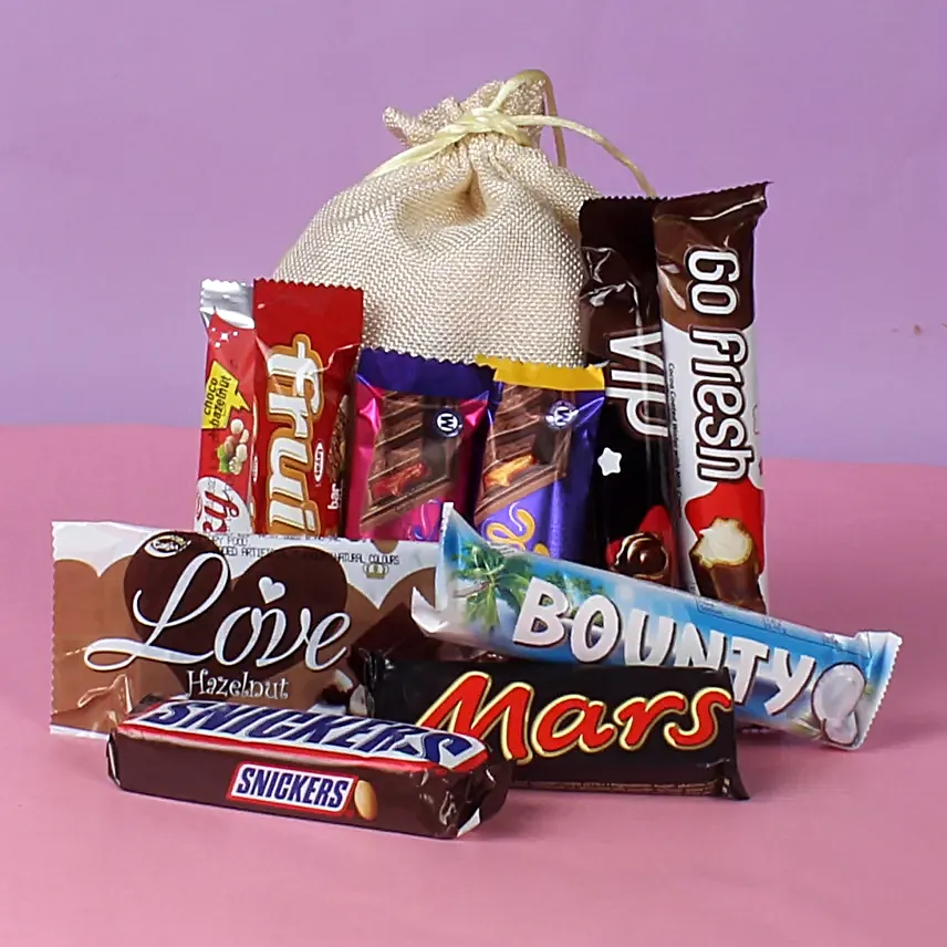 Imported Chocolates Jute Bag