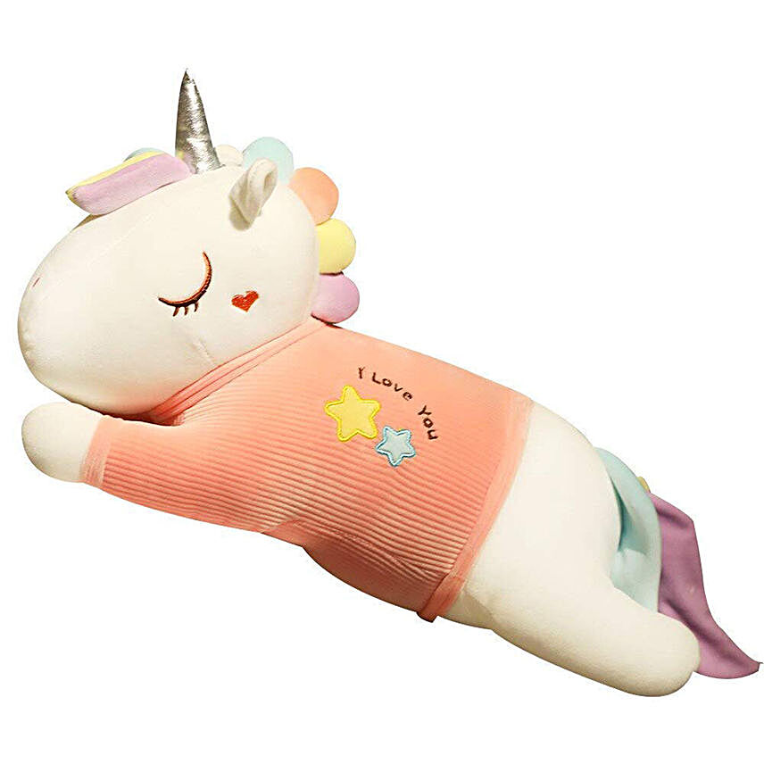Plush Sleeping Unicorn Soft Toy:Soft Toy