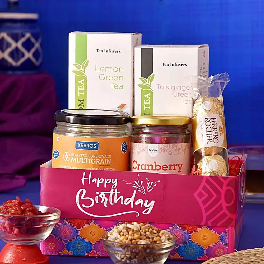 Birthday Wishes Irresistible Treats Health Hamper:Gift Hampers for Her