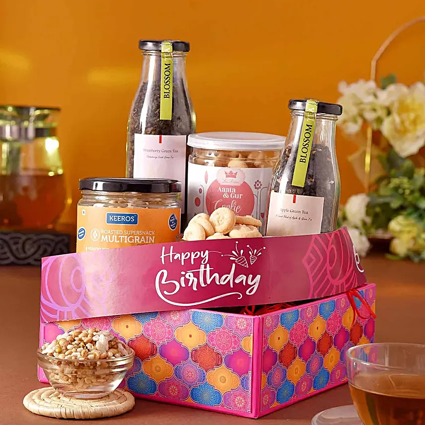 Healthy Birthday Surprise Hamper:Gift Hampers: Happiness Multiplied