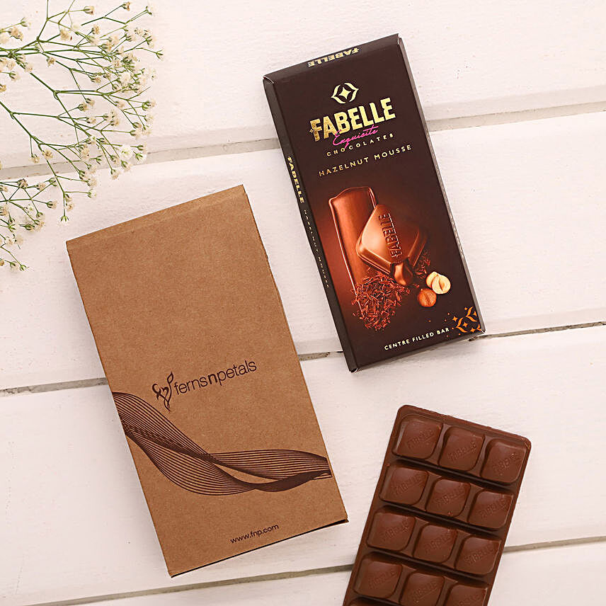 Fabelle Hazelnut Mousse Chocolate Bar Brown Bag