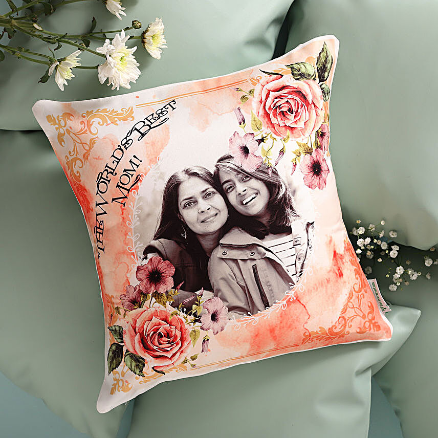 Worlds Best Mom Personalised Cushion:Mothers Day Gift Bangalore