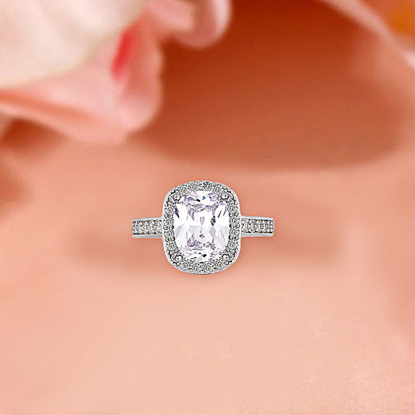 GIVA Silver Classic Solitaire Ring:Send Jewellery Gifts