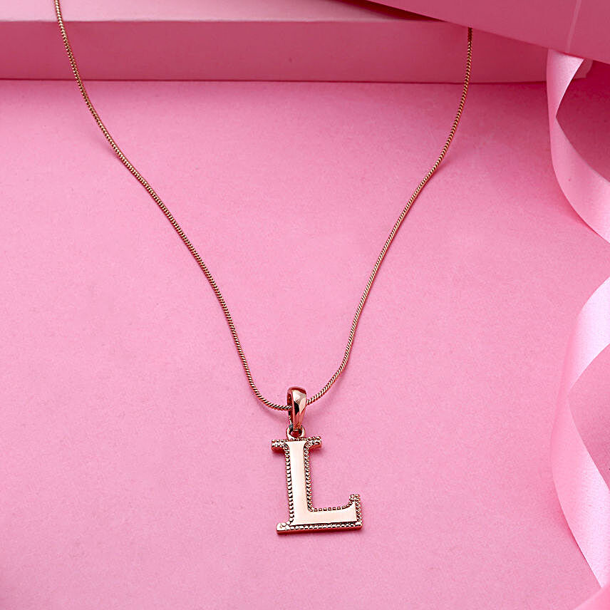 Estele Rosegold Initial Charm Pendant For Women:Send Valentines Day Jewellery