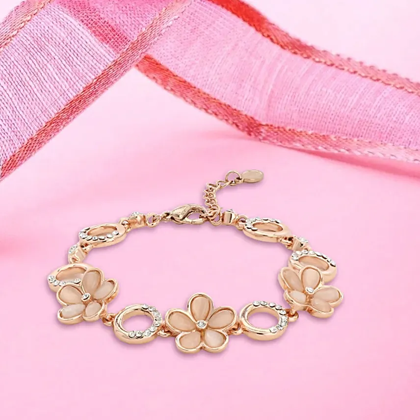 Estele Rose Gold Plated Crystal Bracelet