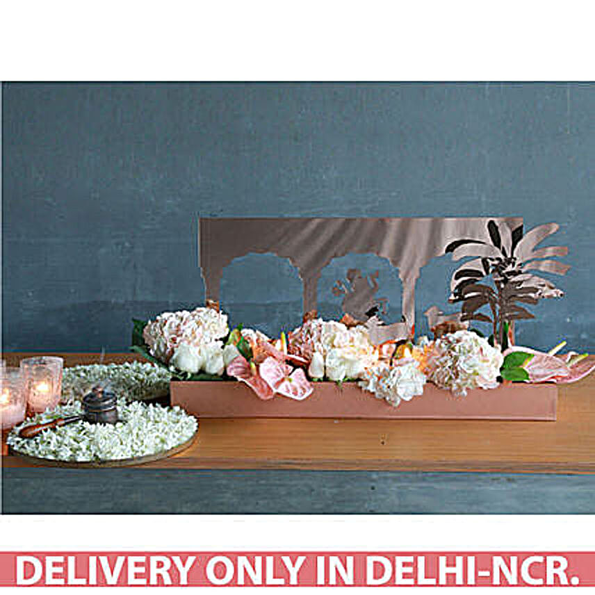 Soothing Flowers and Divine Srinathji Arrangement:Flagship Collection