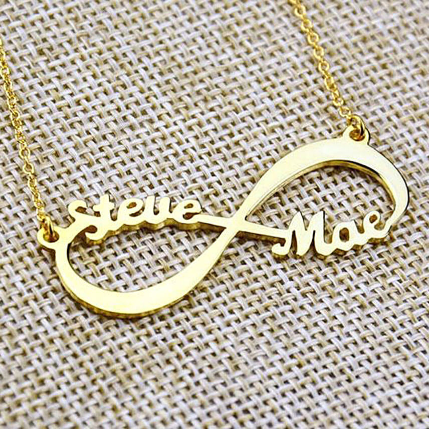 Personalised Two Names Silver Infinity Pendant