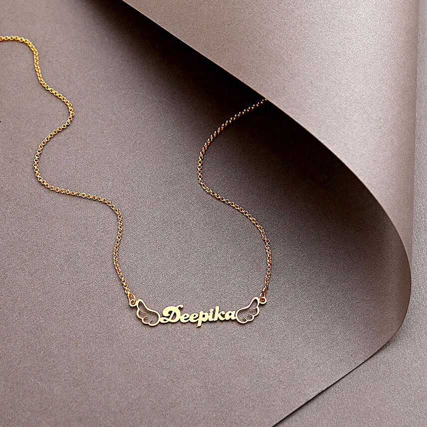 Personalised Wings Name Necklace:Personalised Fashion Accessories