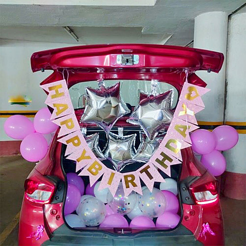 Sparkling Birthday Balloon Car Boot Decor